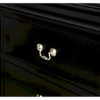 Lillie 6 Piece Black Wooden Sleigh Bedroom Set