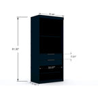 Mulberry Open 3 Sectional Modern 4 Drawer Wardrobe Corner Closet Set of 3