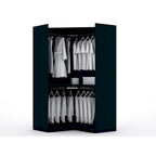 Mulberry Open 3 Sectional Modern 4 Drawer Wardrobe Corner Closet Set of 3