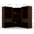 Mulberry Open 3 Sectional Modern 4 Drawer Wardrobe Corner Closet Set of 3