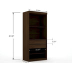 Mulberry Open 3 Sectional Modern 4 Drawer Wardrobe Corner Closet Set of 3