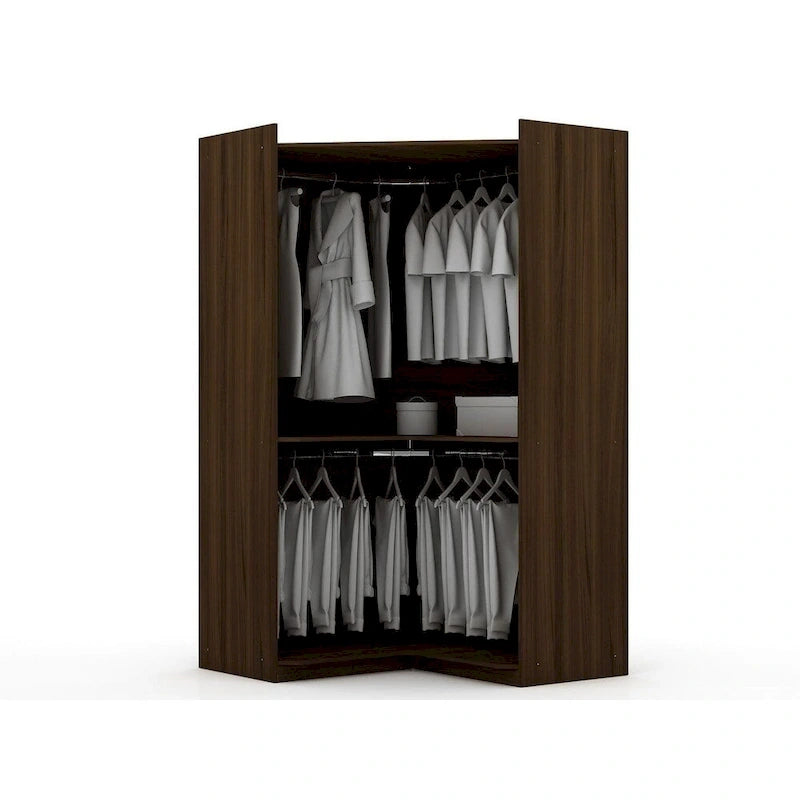 Mulberry Open 3 Sectional Modern 4 Drawer Wardrobe Corner Closet Set of 3