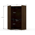 Mulberry Open 3 Sectional Modern 4 Drawer Wardrobe Corner Closet Set of 3