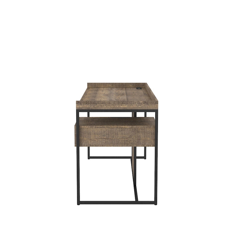 Jaxon Industrial 63-inch Steel Computer Desk with USB Ports by Furniture of America