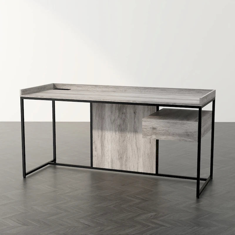 Jaxon Industrial 63-inch Steel Computer Desk with USB Ports by Furniture of America