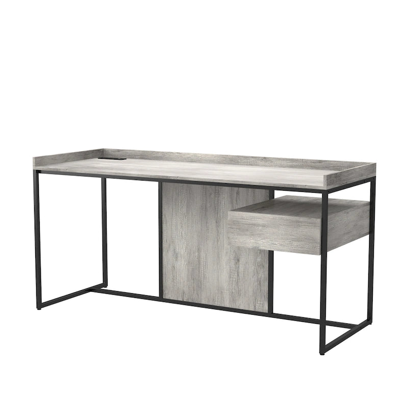 Jaxon Industrial 63-inch Steel Computer Desk with USB Ports by Furniture of America