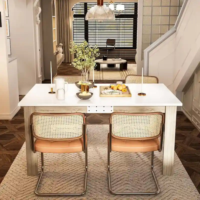 Modern Dining Table 4-6 People Kitchen Dining Room Table Extendable