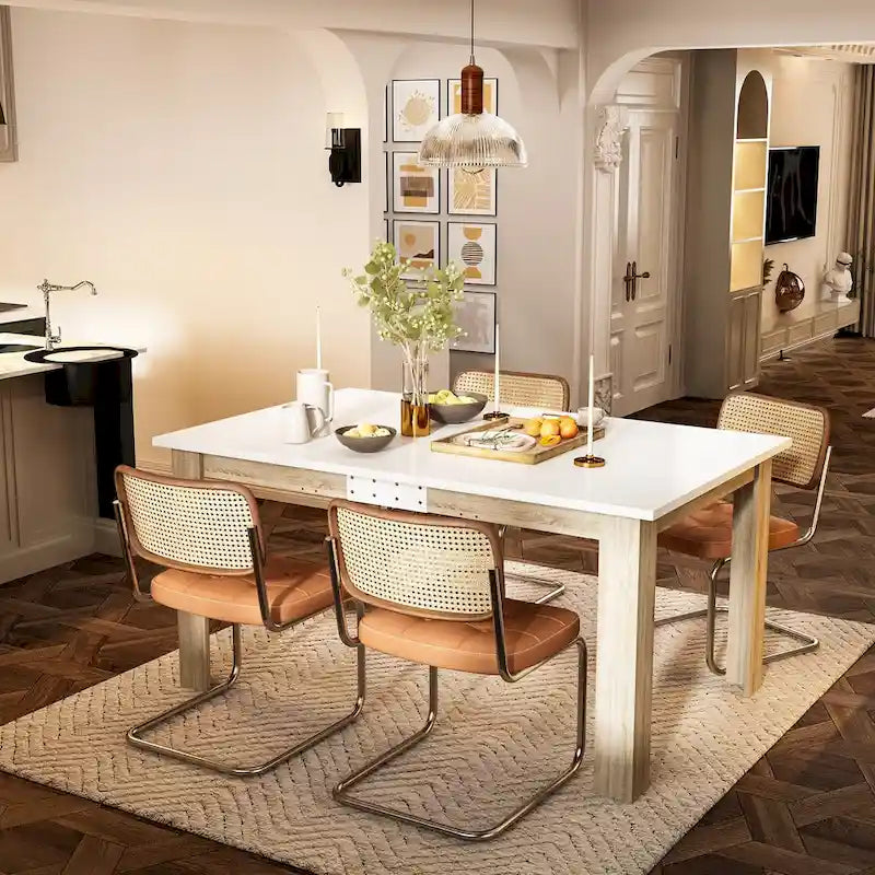 Modern Dining Table 4-6 People Kitchen Dining Room Table Extendable