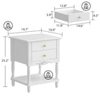 Nightstand Side Table Wood Night Stand White Bedside Table Lacuqer