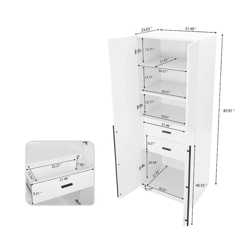 Manhattan Comfort Lee Modern 1.0 Freestanding Wardrobe Closet Armoire