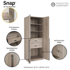 Manhattan Comfort Lee Modern 1.0 Freestanding Wardrobe Closet Armoire