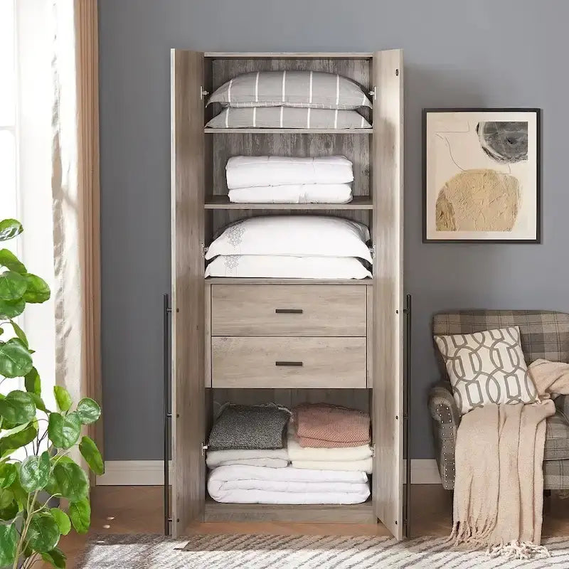 Manhattan Comfort Lee Modern 1.0 Freestanding Wardrobe Closet Armoire
