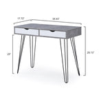 Laurel Grey Mid-century Modern 2-drawer Home Office Desk