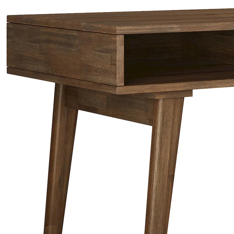 WYNDENHALL Wright SOLID WOOD Contemporary 60 inch Wide Desk with drawers in Rustic Natural Aged Brown