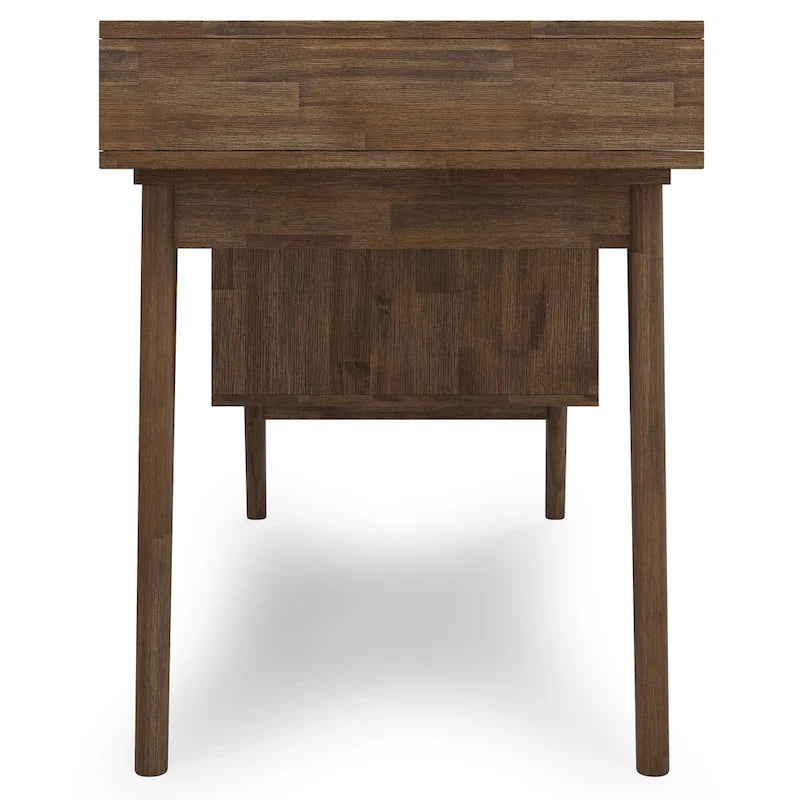 WYNDENHALL Wright SOLID WOOD Contemporary 60 inch Wide Desk with drawers in Rustic Natural Aged Brown