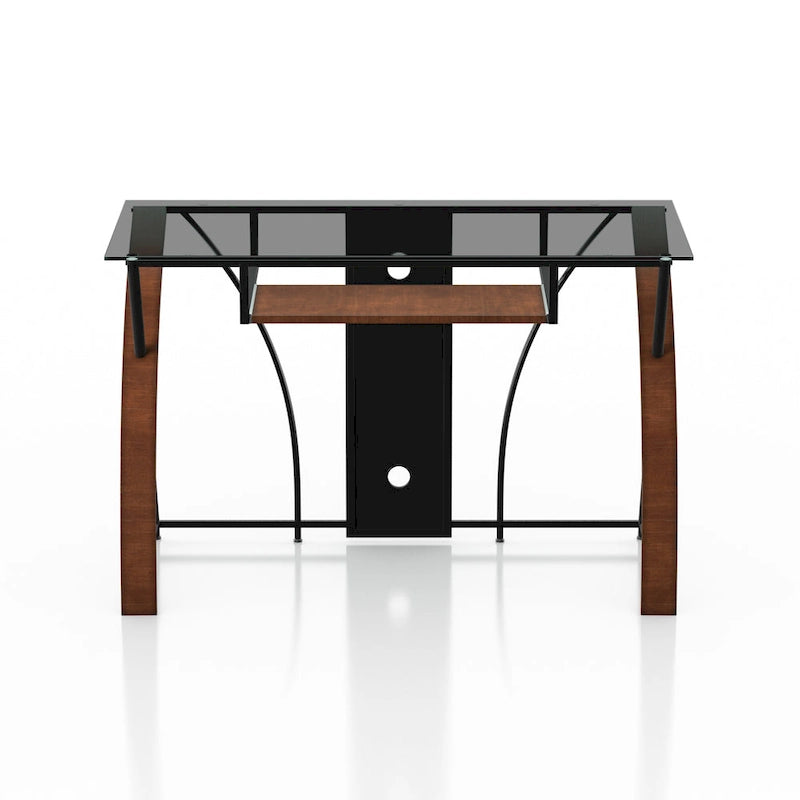 Falt Modern Grey-Tint 47-inch Glass Computer Desk by Furniture of America