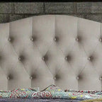Tara Virgil Curved Upholstered Button-tufted Platform Bed Frame