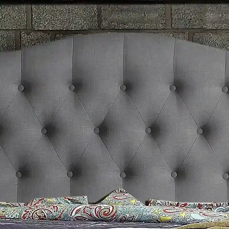 Tara Virgil Curved Upholstered Button-tufted Platform Bed Frame