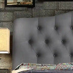Tara Virgil Curved Upholstered Button-tufted Platform Bed Frame