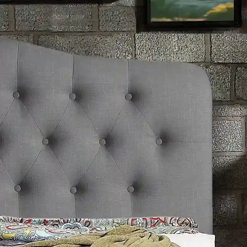 Tara Virgil Curved Upholstered Button-tufted Platform Bed Frame