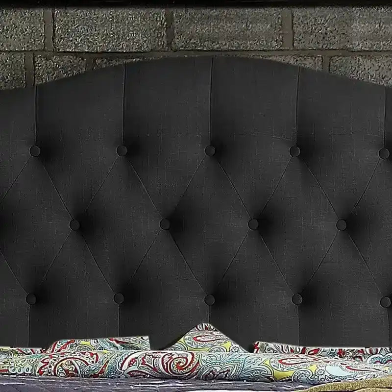 Tara Virgil Curved Upholstered Button-tufted Platform Bed Frame