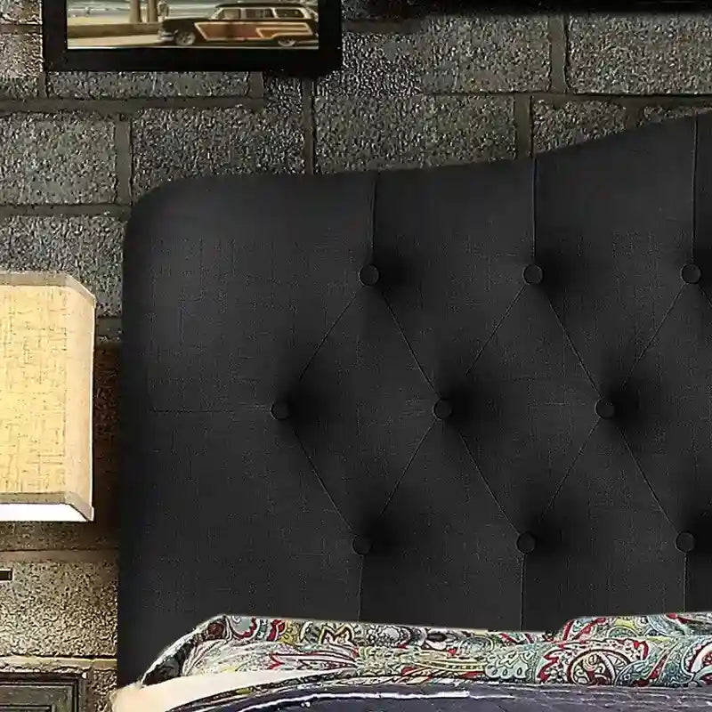Tara Virgil Curved Upholstered Button-tufted Platform Bed Frame