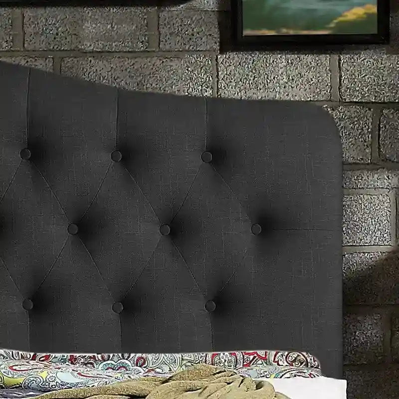Tara Virgil Curved Upholstered Button-tufted Platform Bed Frame