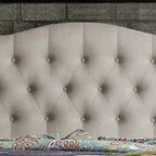 Tara Virgil Curved Upholstered Button-tufted Platform Bed Frame