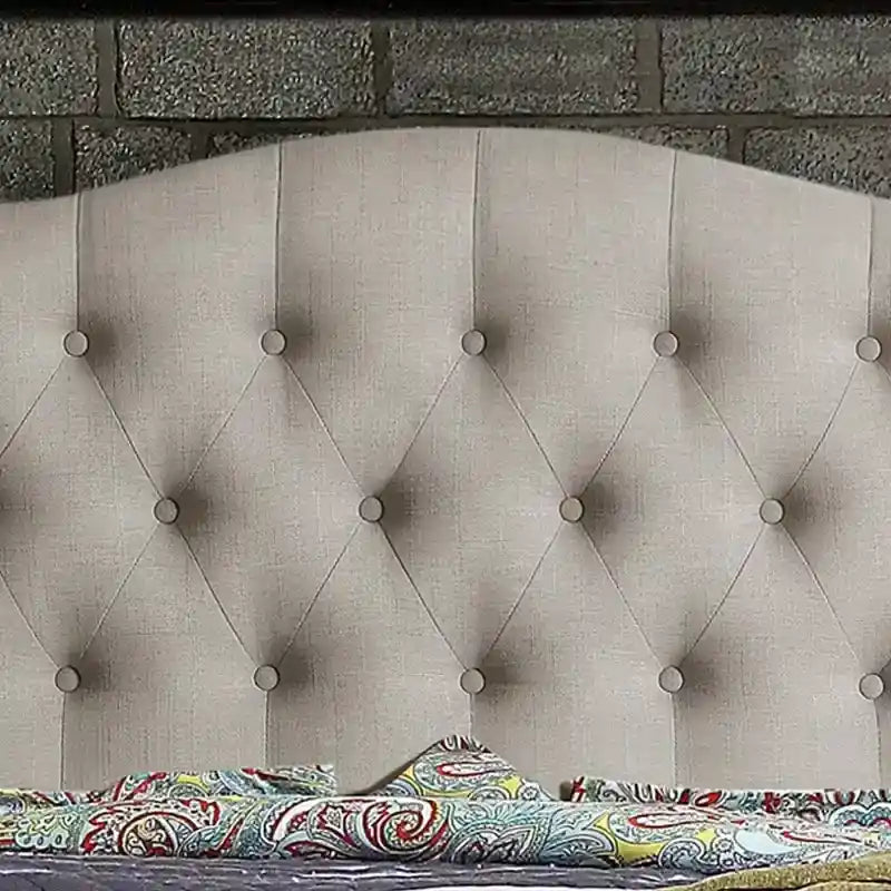 Tara Virgil Curved Upholstered Button-tufted Platform Bed Frame