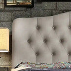 Tara Virgil Curved Upholstered Button-tufted Platform Bed Frame