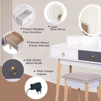 Modern Vanity with 4-Drawer Make-up Table Set with Mirror and Lights