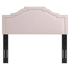 Paradise Pink Velvet Upholstered King/California King Size Headboard with Nailhead Trim