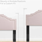 Paradise Pink Velvet Upholstered King/California King Size Headboard with Nailhead Trim