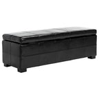 SAFAVIEH Kerrie Brown Bicast Leather/Wood Storage Bench - 46.9 x 18.3 x 16.7 - 47Wx18Dx17H