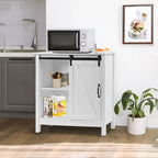 Farmhouse White MDF Wood Bathroom Storage Cabinet