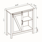 Farmhouse White MDF Wood Bathroom Storage Cabinet