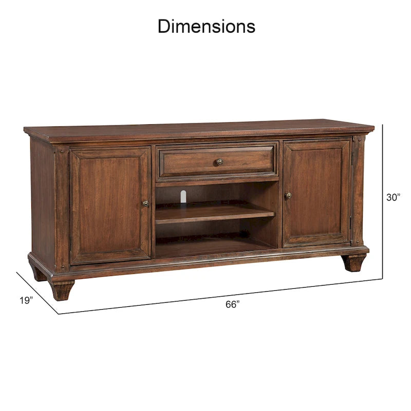 Harbor Point Rustic Cherry 66-inch TV Console - 66-Inch Wide