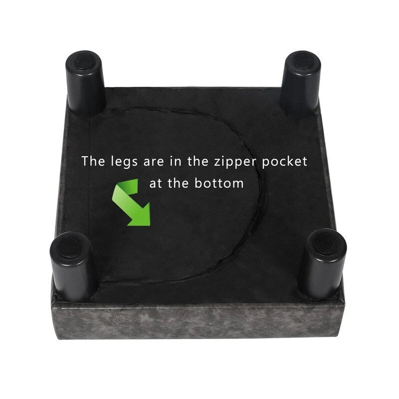 Adeco Small Footstool PU Leather Ottoman Square Footrest Stool Modern