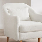 VANOMi 28.34 Accent Armchair, Velvet Barrel Chair with Solid Wood Legs