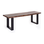Jessore Handmade Live Edge Acacia Wood & Iron Dining Bench