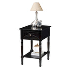 Convenience Concepts Country Oxford 1 Drawer End Table with Charging Station and Shelf