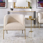 Uttermost Jacobsen Off White Shearling Accent Chair - 27W x 28.5H x 27D