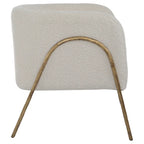 Uttermost Jacobsen Off White Shearling Accent Chair - 27W x 28.5H x 27D