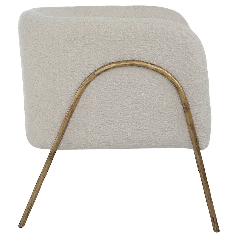 Uttermost Jacobsen Off White Shearling Accent Chair - 27W x 28.5H x 27D