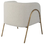 Uttermost Jacobsen Off White Shearling Accent Chair - 27W x 28.5H x 27D