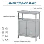 kleankin Freestanding Modern Bathroom Storage Cabinet, with Doors and Open Shelf, Bathroom Organizer Furniture, Grey