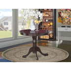East West Furniture Kitchen Dining Table - a Round Solid Wood Table Top with Pedestal Base, 36x36 Inch, (Finish Options)