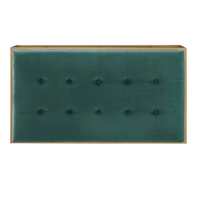 Perdita Gold Finish Velvet Rectangular Tufted Ottoman by iNSPIRE Q Bold