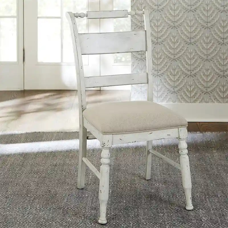 Whitney Antique Linen Weathered Gray 5 Piece Trestle Table Set