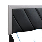 Boyd Sleep Savona Diagonal Upholstered Black and Gray Bed Frame